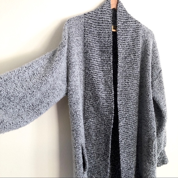 VINTAGE Shawl Collar Nubby Knit Boucle Long Duster Cardigan - Picture 3 of 5